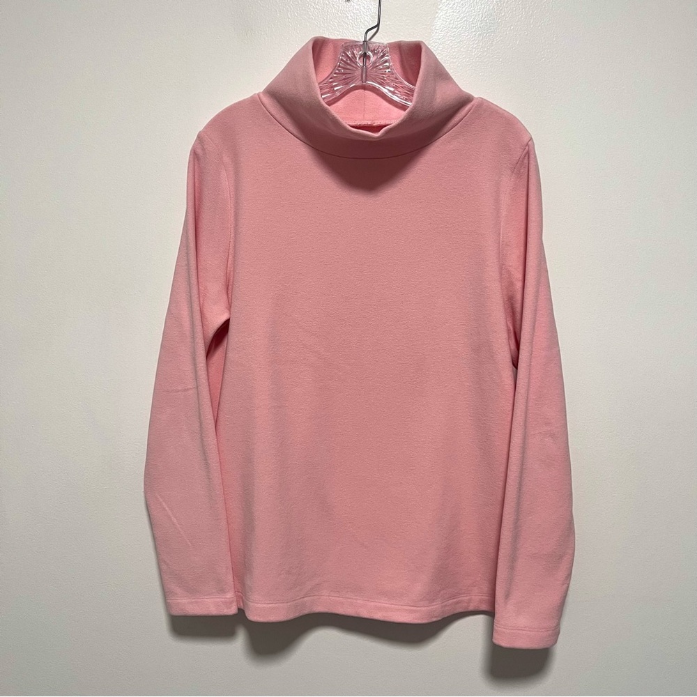 Dudley Stephens Greenpoint Fleece Pink Mock Neck Sweater Top Large